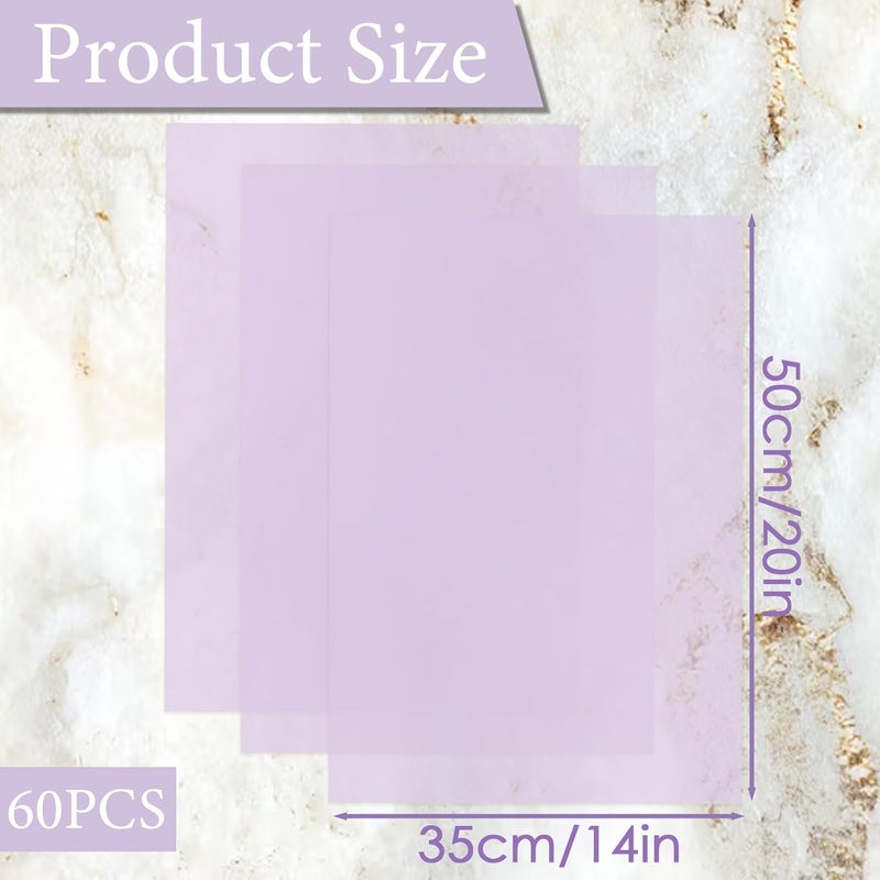 Ethanberg 60 Sheets Gift Wrapping Tissue Paper Bulk, Purple Tissue Paper for Gift Bags, Decorative Art Papers for DIY Crafts Wedding Birthday Baby Showers Holiday Party Decor, 20x14 Inches - Image 2